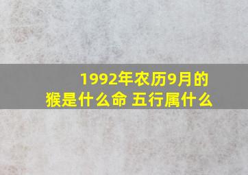 1992年农历9月的猴是什么命 五行属什么